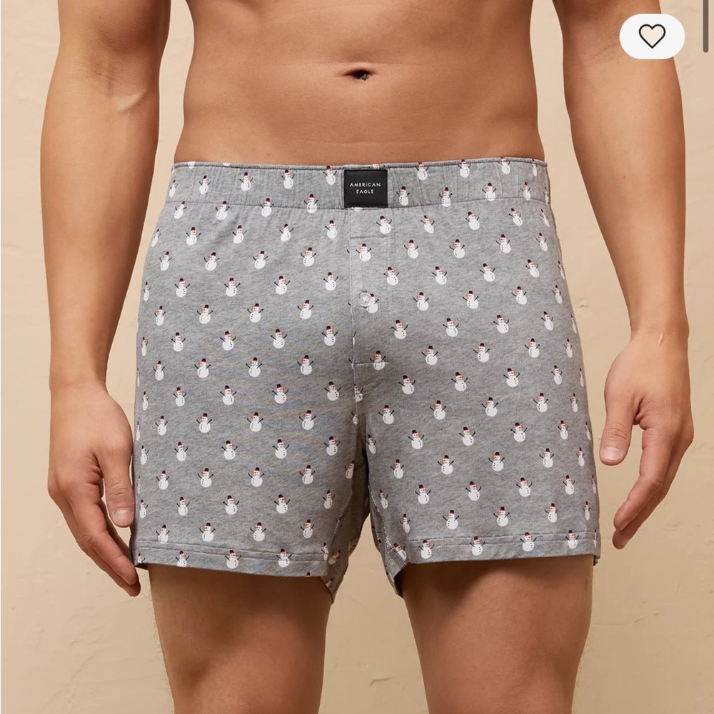 American Eagle Gray Snowman Boxer Shorts - Picture 5 of 6